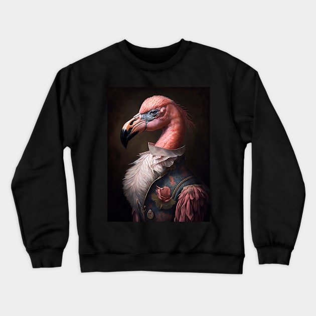 Royal Portrait of a Flamingo Crewneck Sweatshirt by pxdg